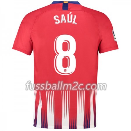 Fußballtrikots Atlético Madrid Saul 8 Heim Trikotsatz 2018-2019 Fußballtrikots Atlético Madrid Saul 8 Heim Trikotsatz 2018-2019